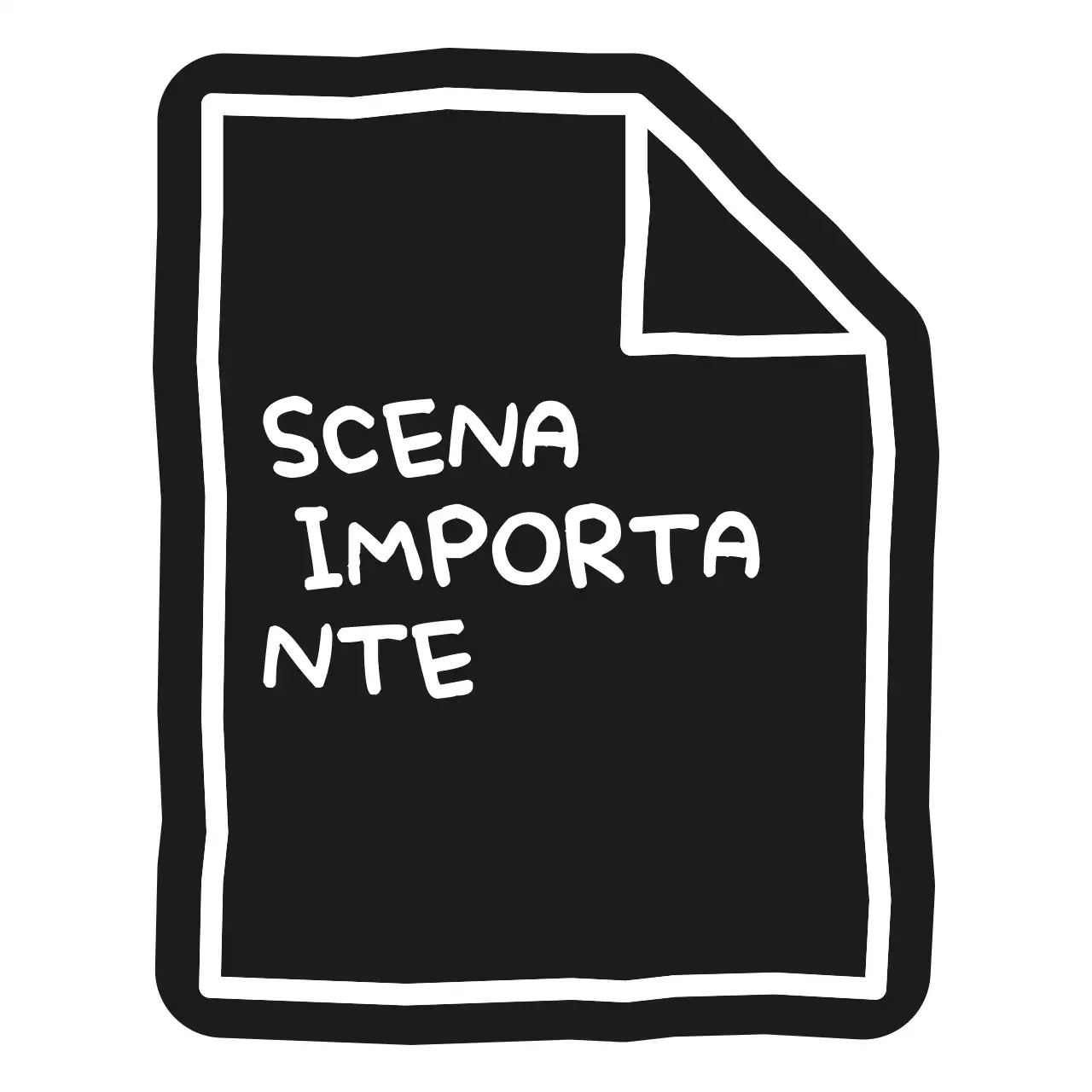 Un semplice biglietto con un pezzo di carta disegnato con linee goffe