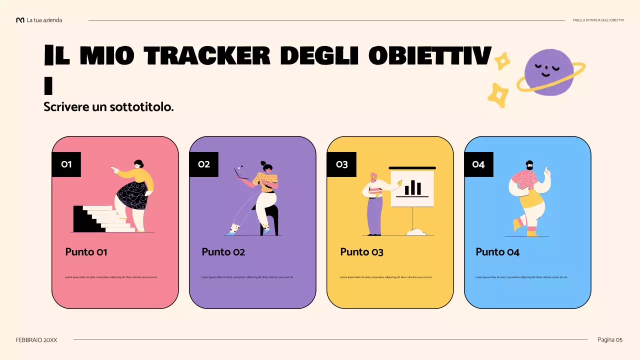 presentazione di una roadmap giocosa e simpatica