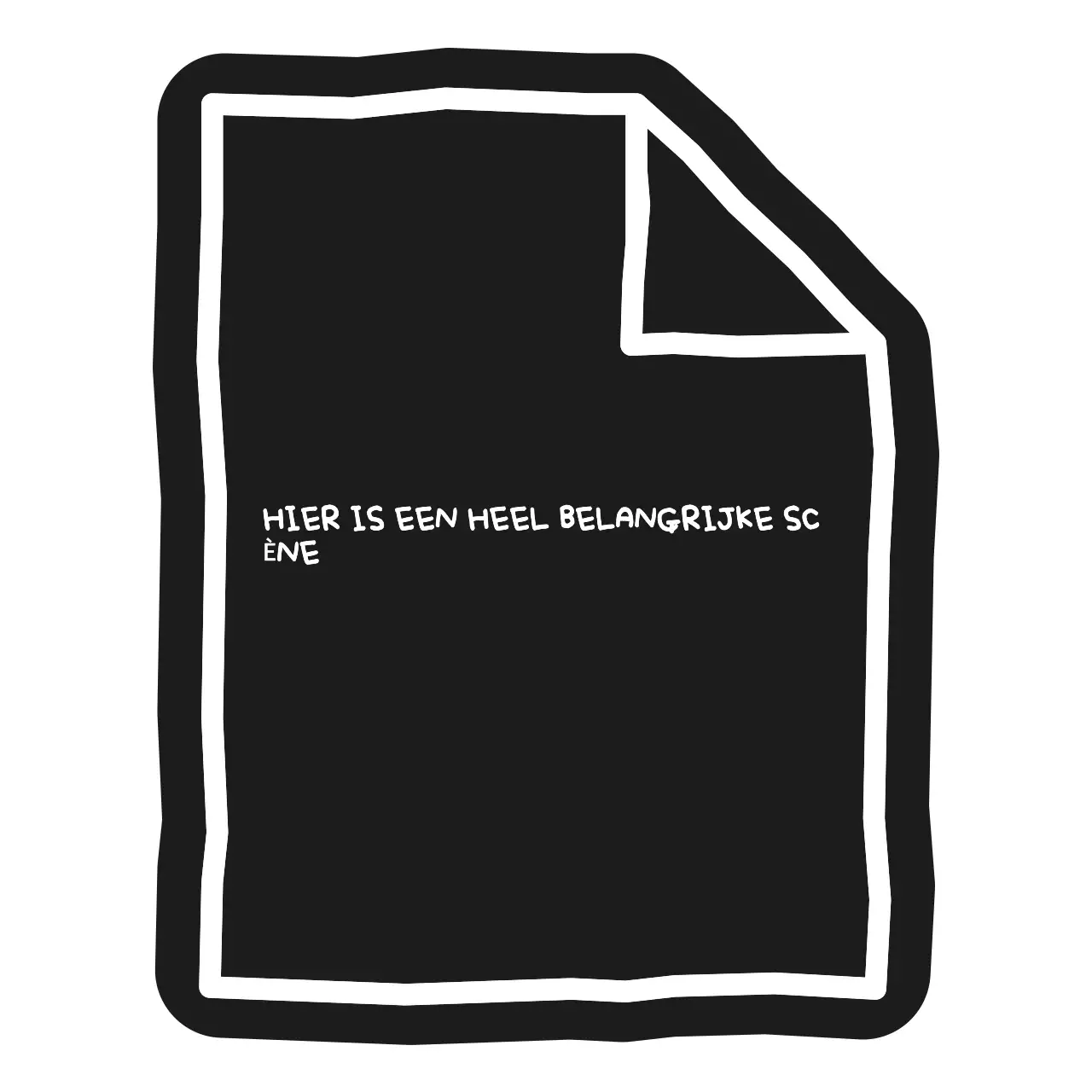 Een simpel briefje met een stuk papier getekend met lompe lijnen