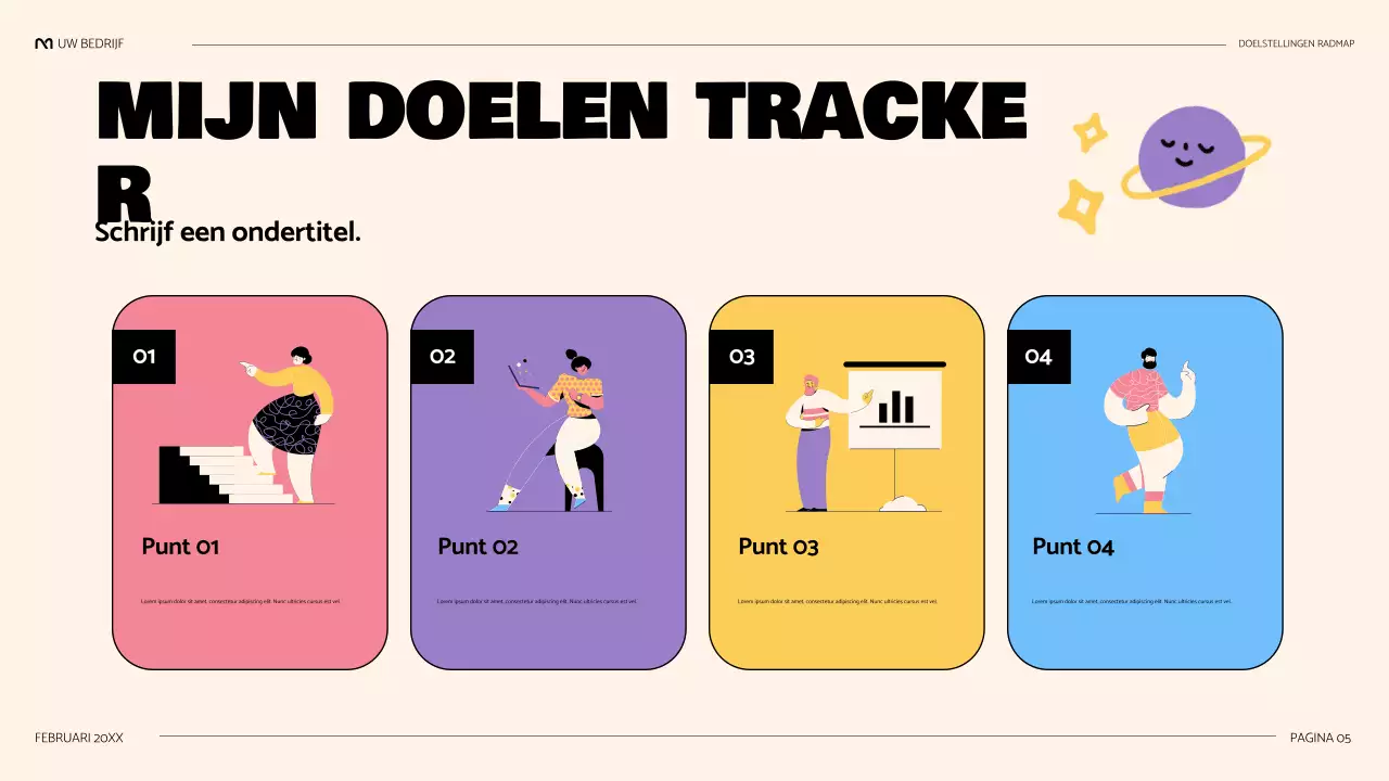 zwart leuke speelse roadmap presentatie