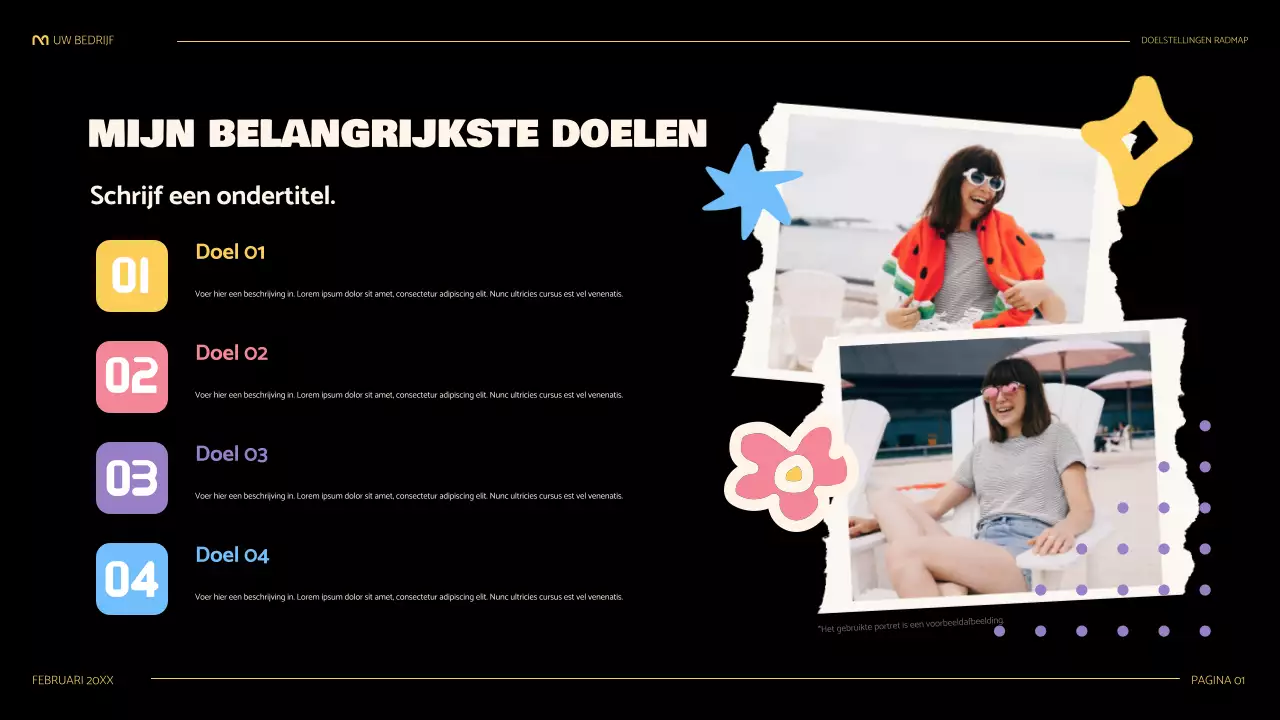 zwart leuke speelse roadmap presentatie