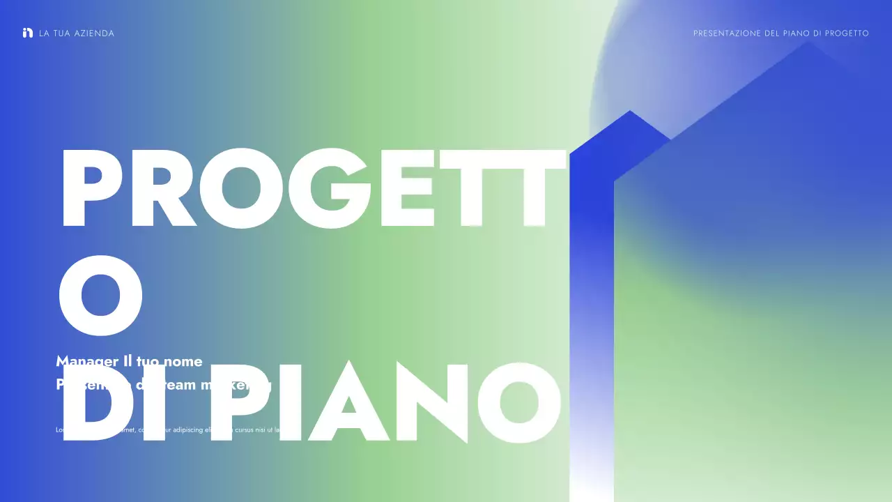 presentazione di un progetto moderno verde blu
