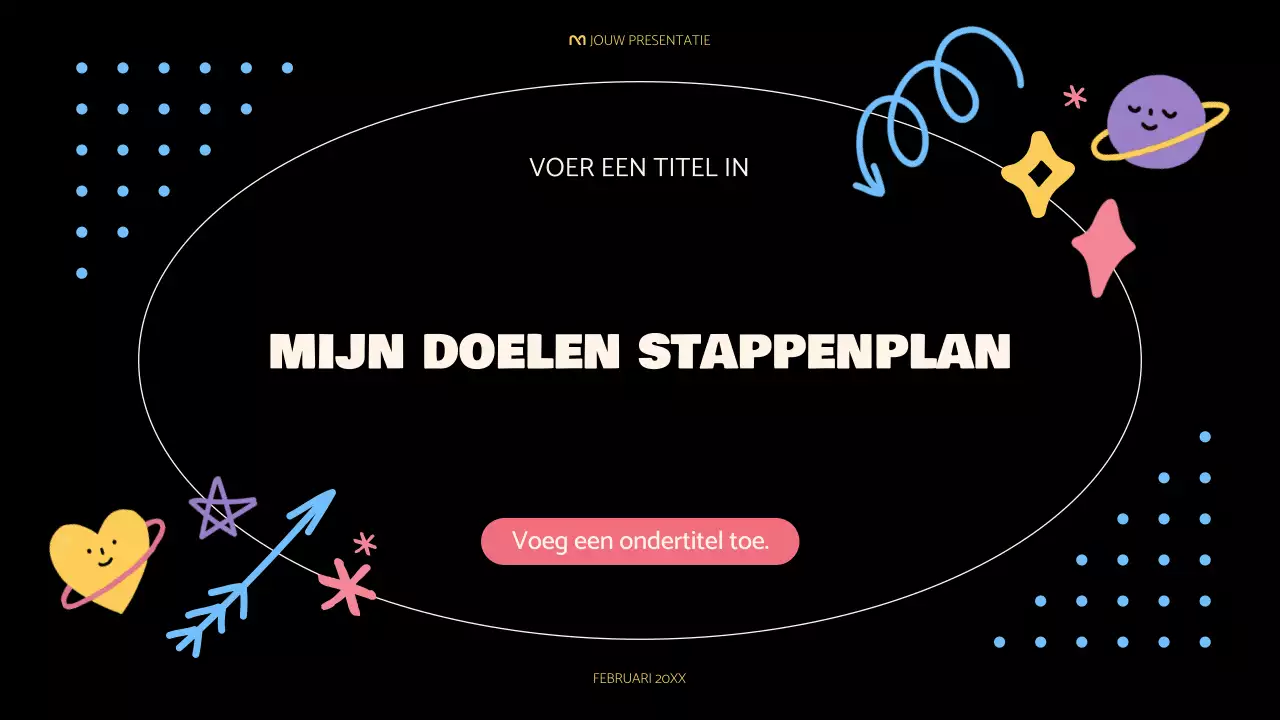 zwart leuke speelse roadmap presentatie