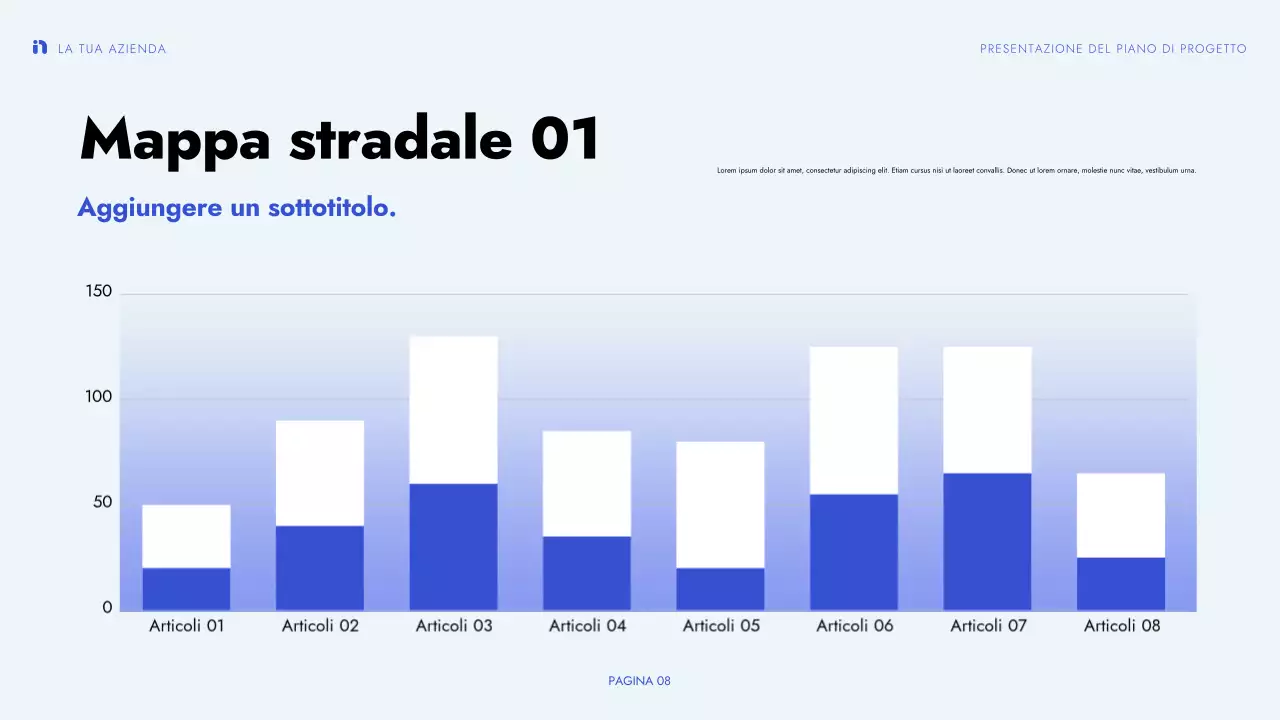 presentazione di un progetto moderno verde blu