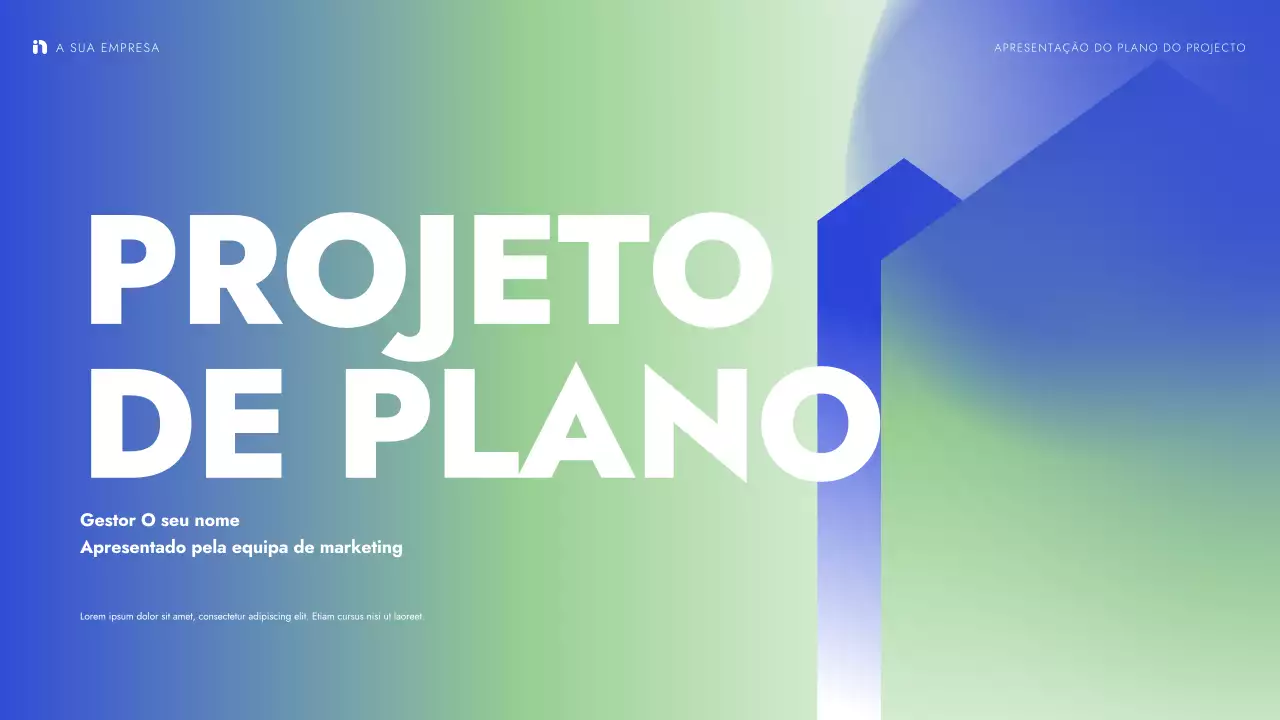 verde azul apresentação de projeto moderno