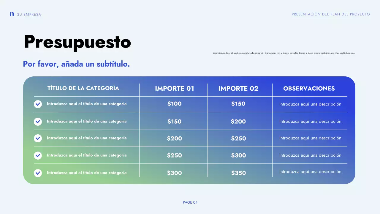 verde azul presentación de proyecto moderno