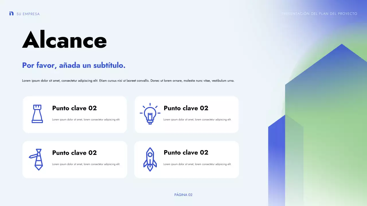 verde azul presentación de proyecto moderno