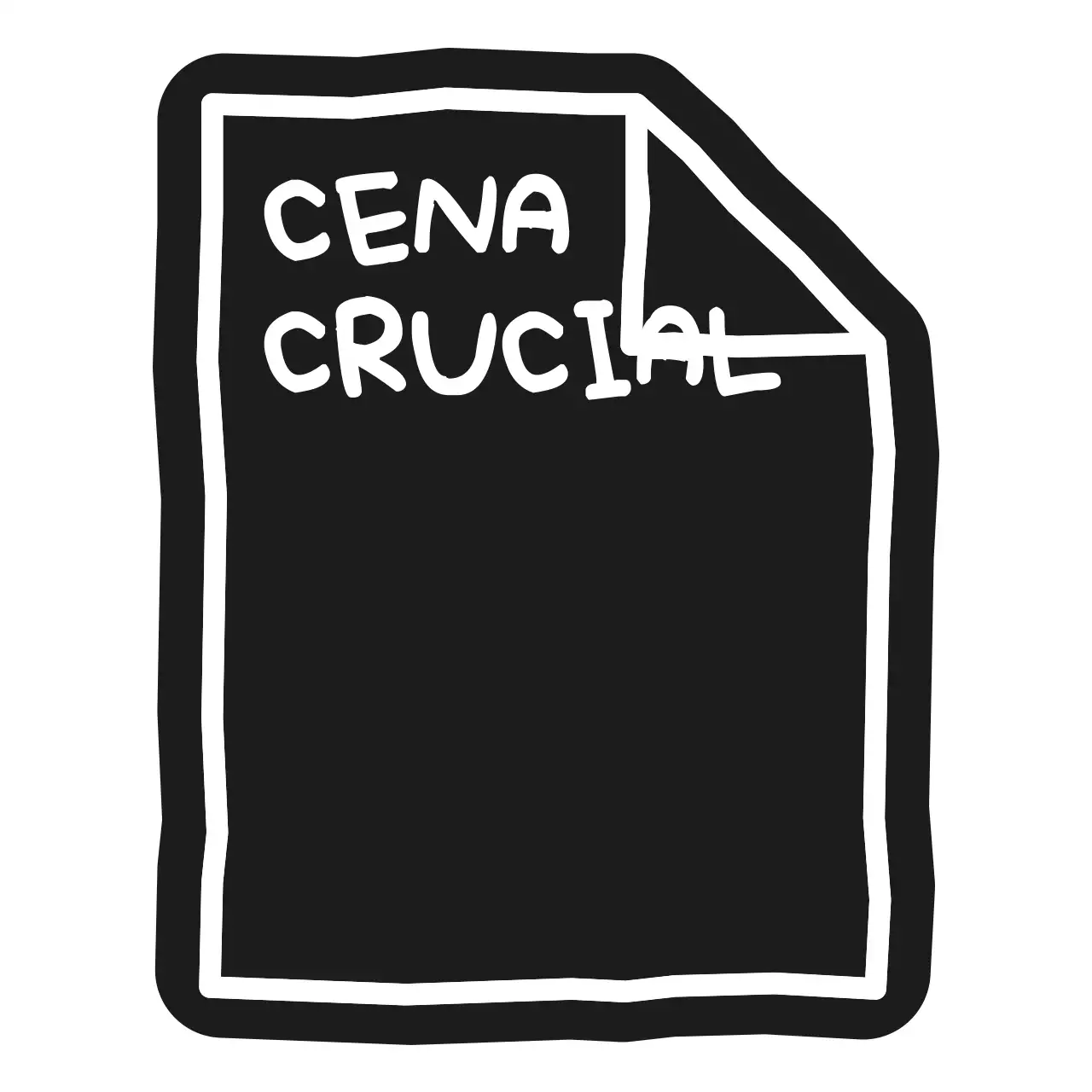 Um simples bilhete com um pedaço de papel desenhado com linhas grosseiras