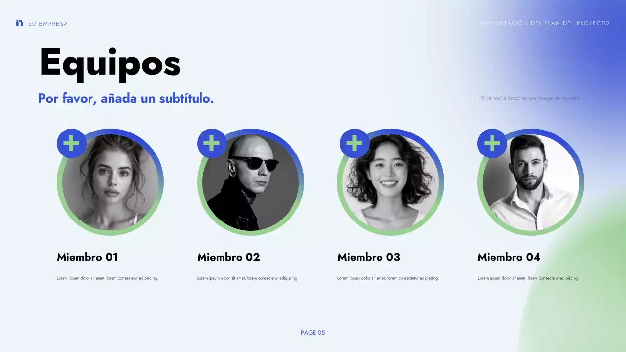 verde azul presentación de proyecto moderno