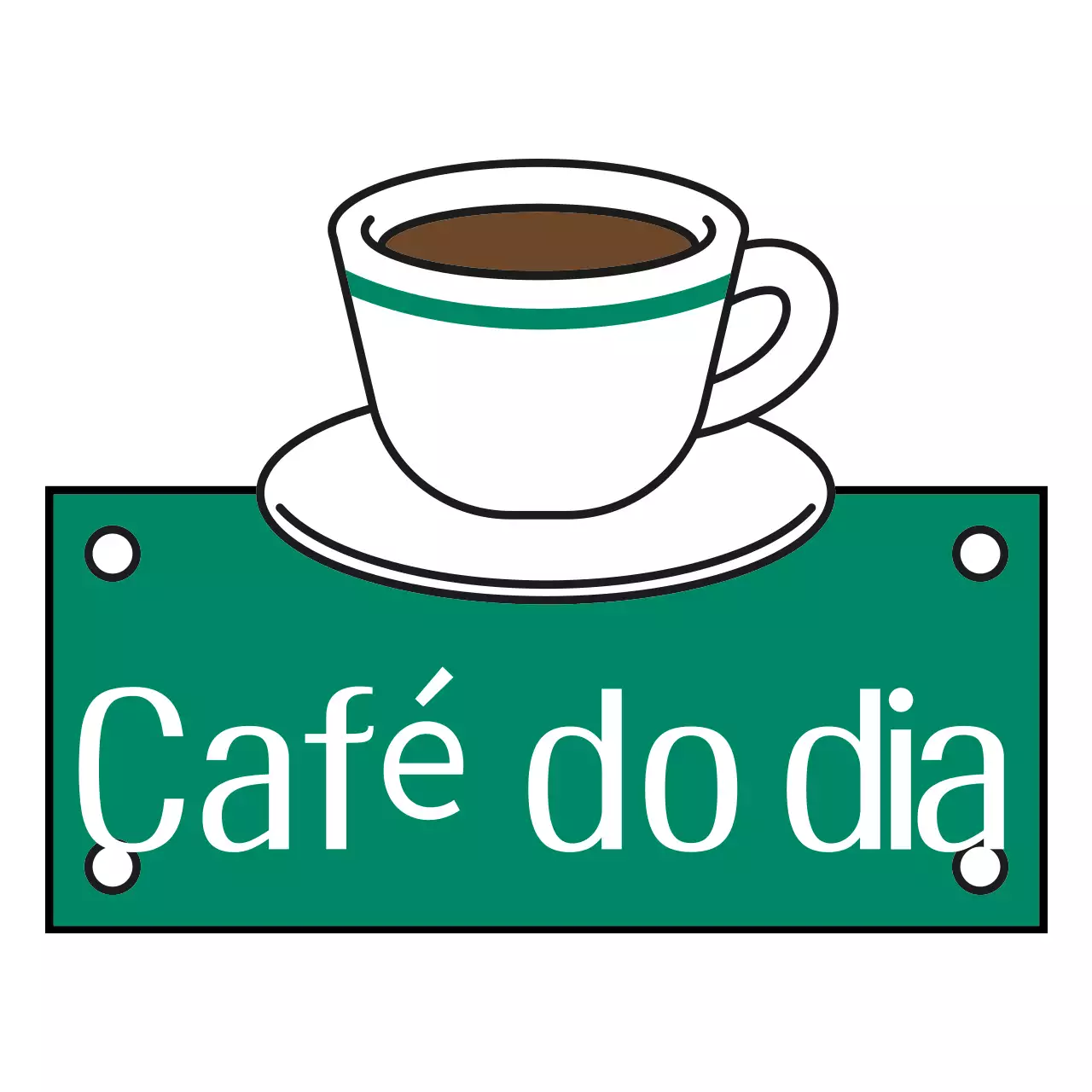 Promover um simples café com uma chávena de café num cartaz