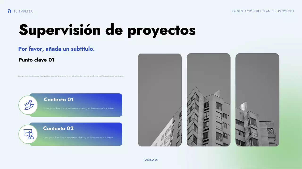 verde azul presentación de proyecto moderno