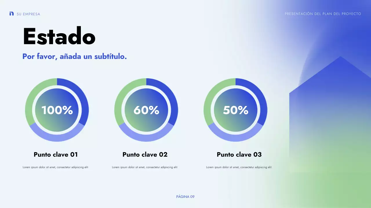 verde azul presentación de proyecto moderno