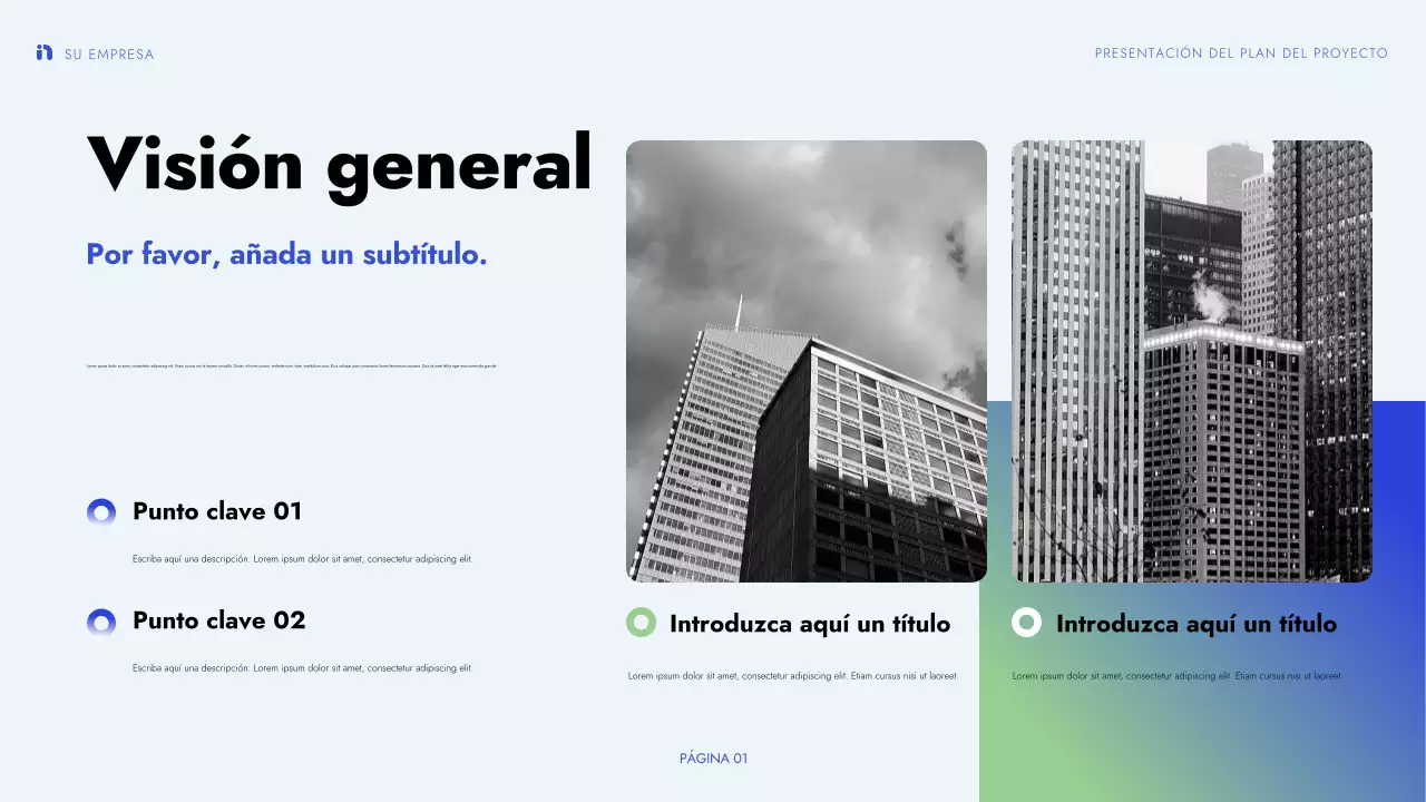 verde azul presentación de proyecto moderno