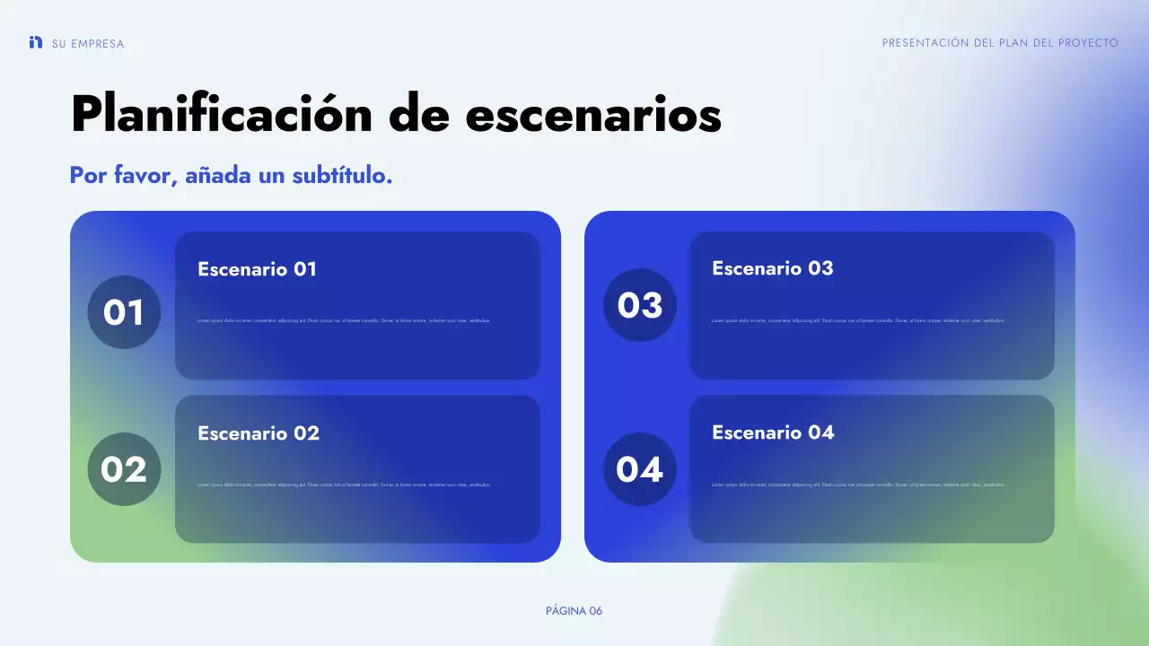 verde azul presentación de proyecto moderno