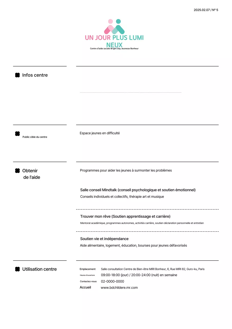 Annonces simples avec des lignes