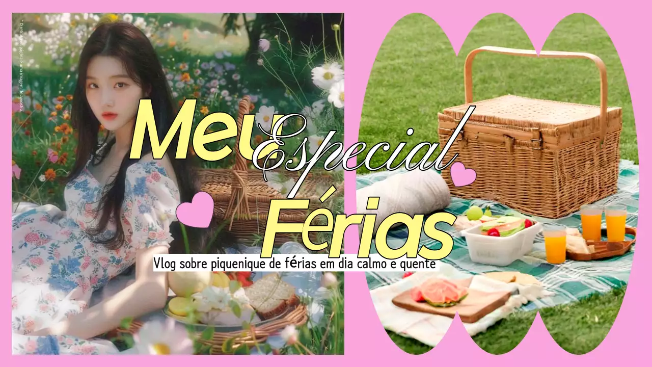 Tendências em rosa e amarelo Capa para o meu piquenique especial de férias