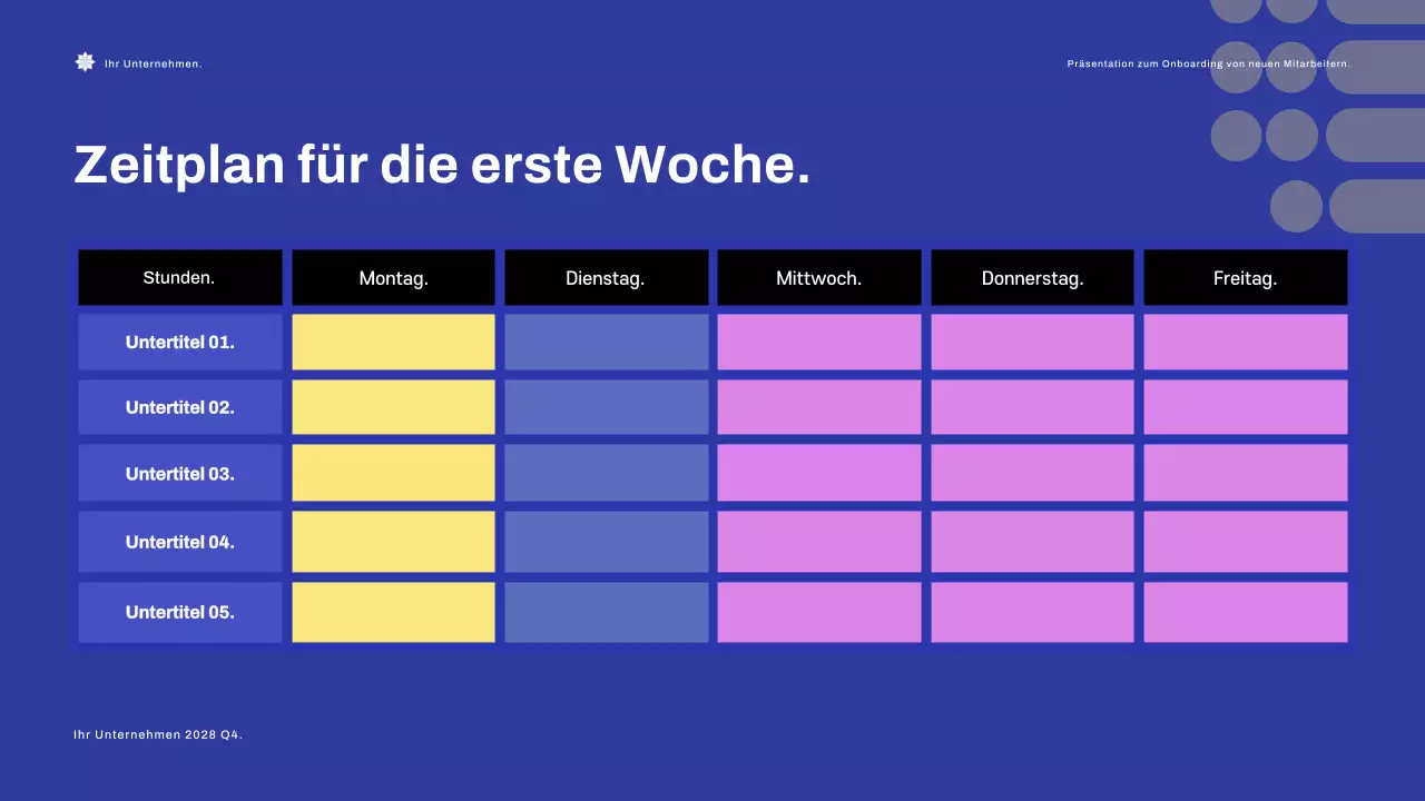 Blue Modern Onboarding Guide Präsentation