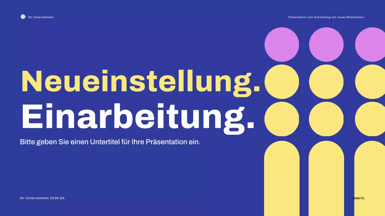 Blue Modern Onboarding Guide Präsentation