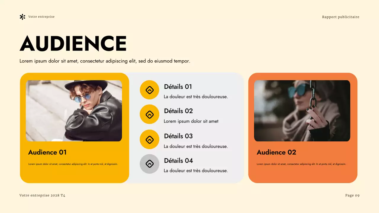 Présentation du rapport sur la publicité moderne jaune