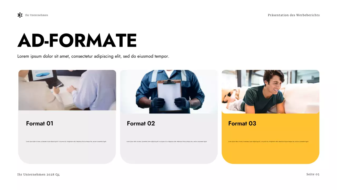 Yellow Modern Advertising Bericht Präsentation