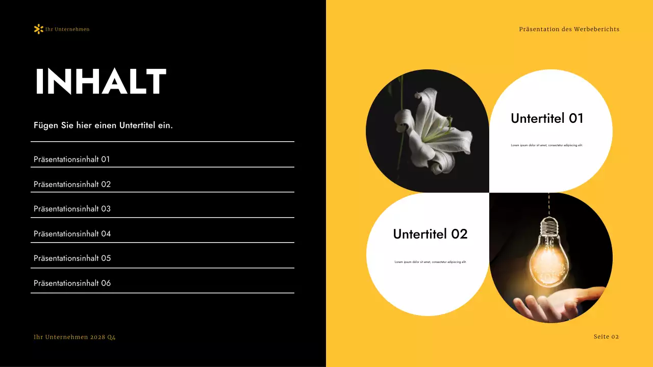 Yellow Modern Advertising Bericht Präsentation