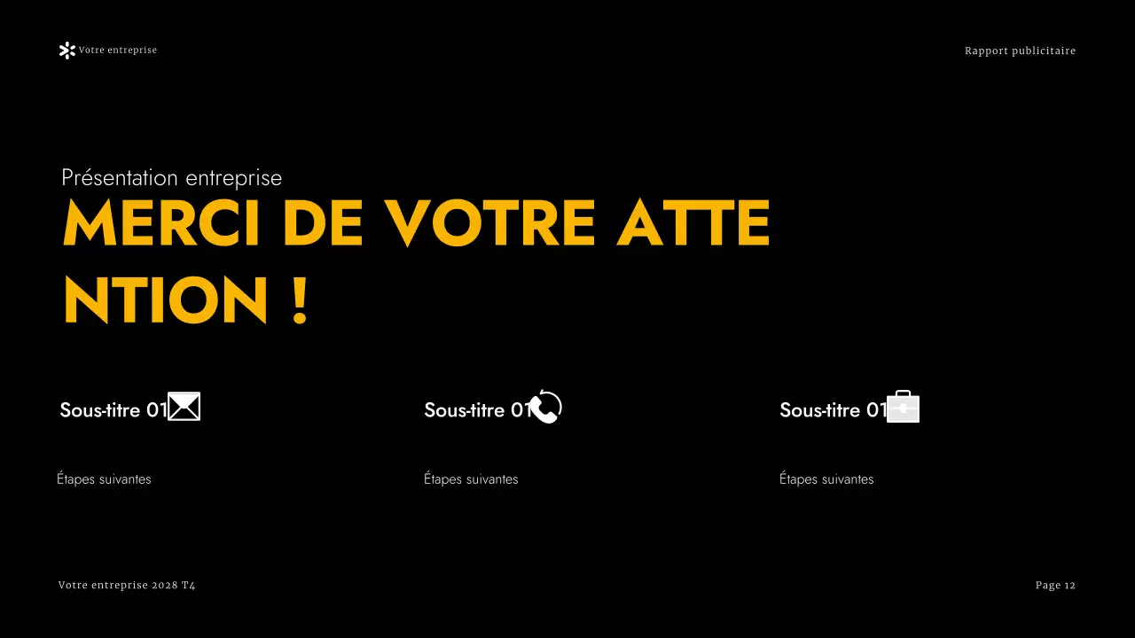 Présentation du rapport sur la publicité moderne jaune