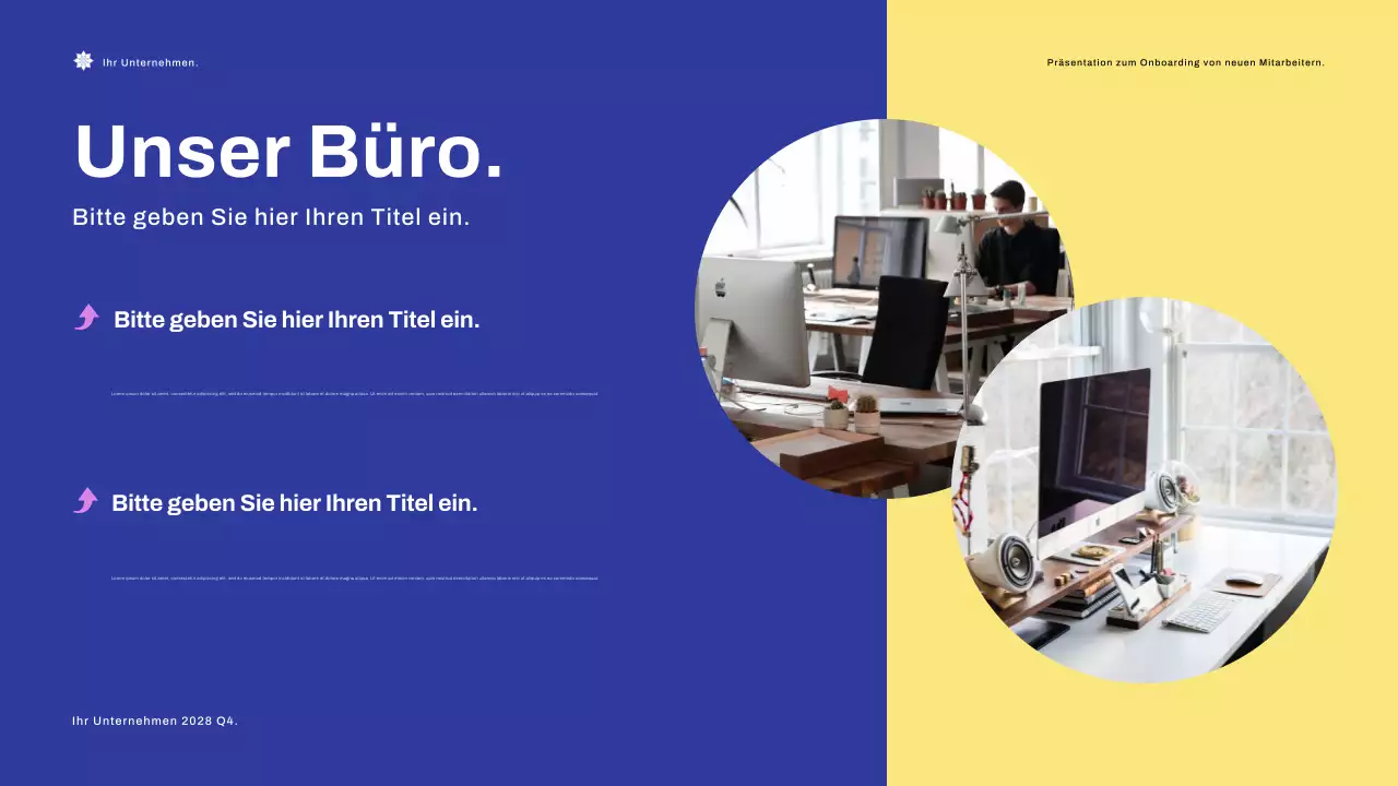 Blue Modern Onboarding Guide Präsentation