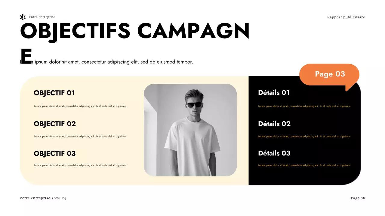 Présentation du rapport sur la publicité moderne jaune