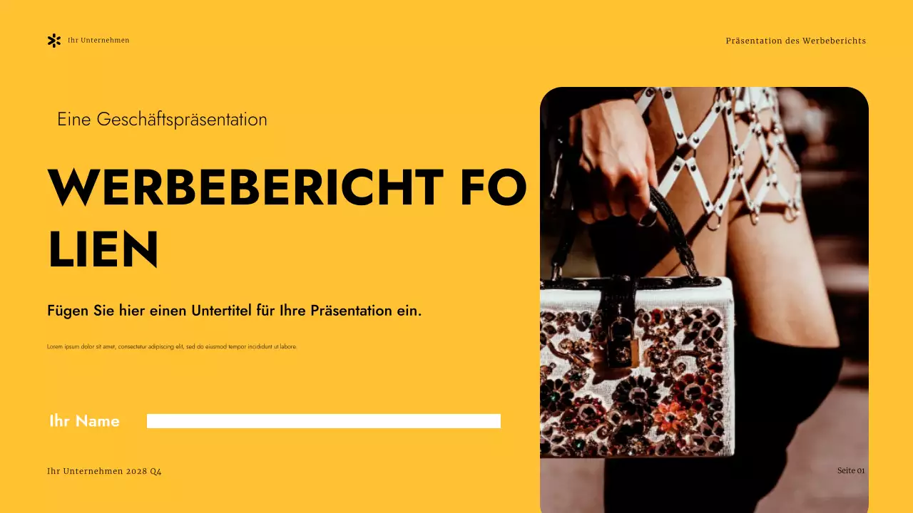 Yellow Modern Advertising Bericht Präsentation