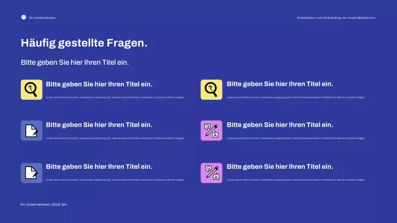 Blue Modern Onboarding Guide Präsentation