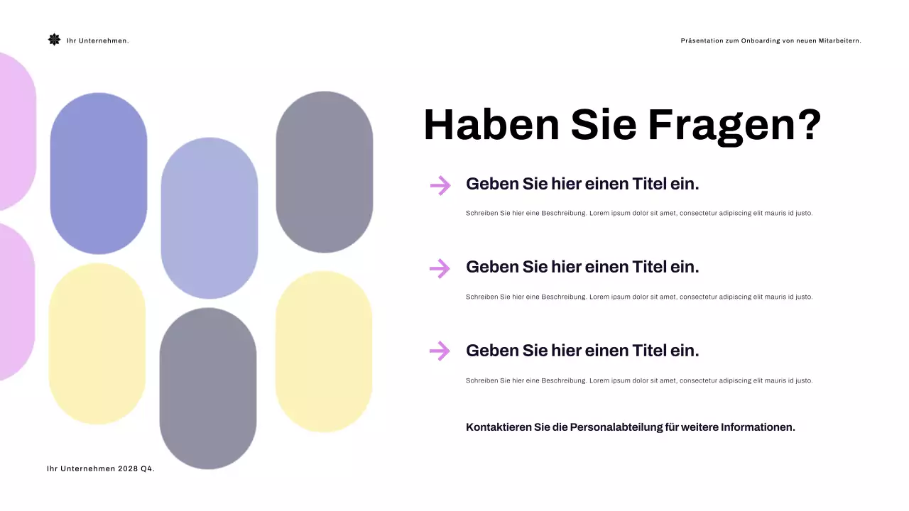 Blue Modern Onboarding Guide Präsentation