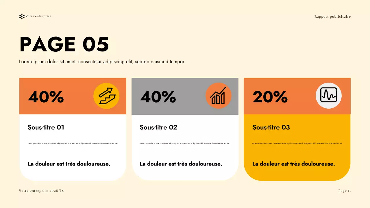 Présentation du rapport sur la publicité moderne jaune