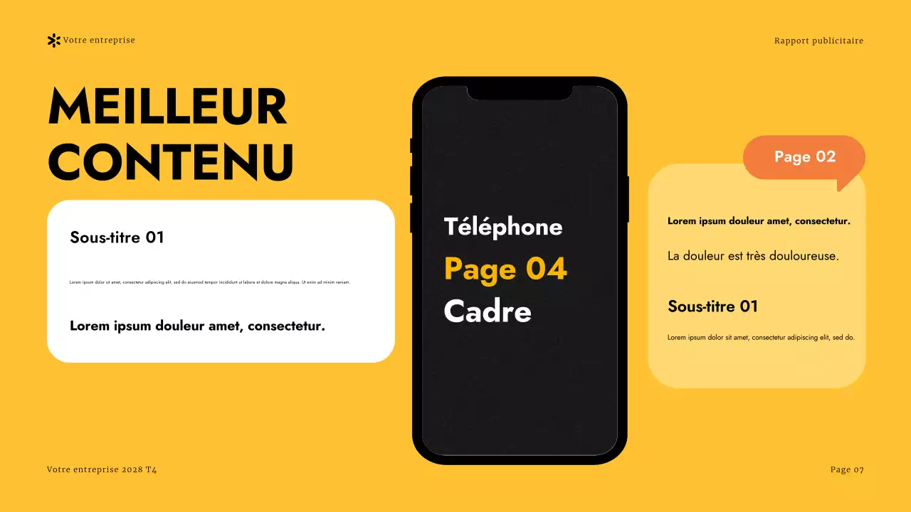 Présentation du rapport sur la publicité moderne jaune