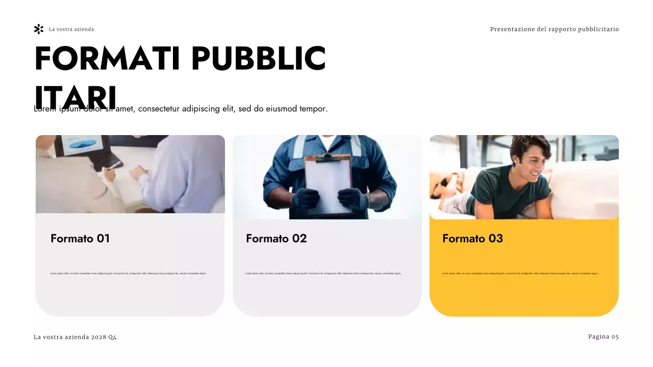 Presentazione del rapporto sulla pubblicità moderna in giallo