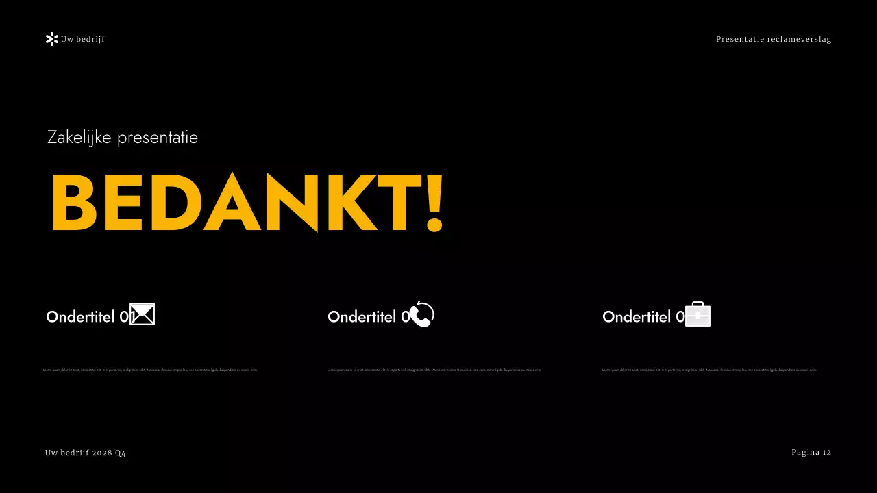 Yellow Modern Advertising Verslag Presentatie