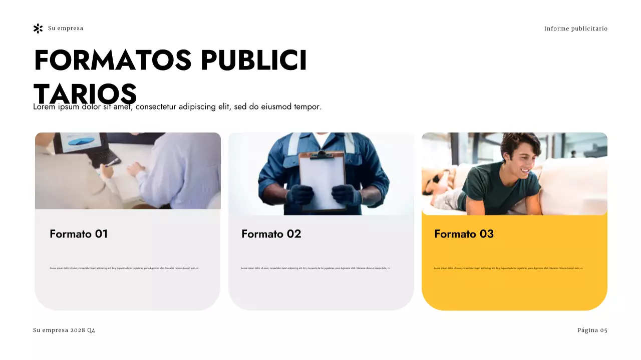 Presentación del informe Yellow Modern Advertising