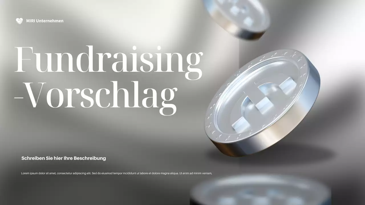 Modernes Fundraising-Dokument in Silber