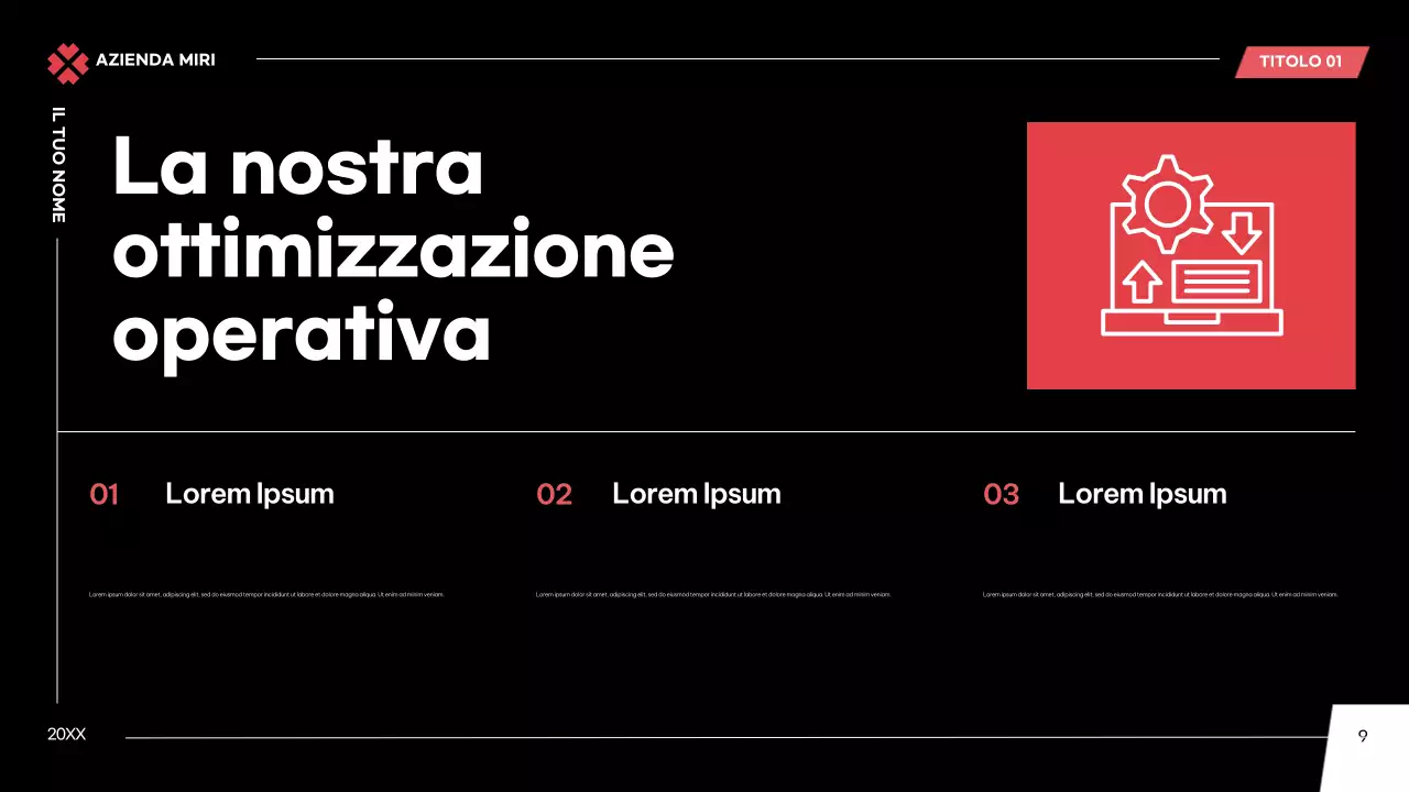 Piano aziendale nero moderno