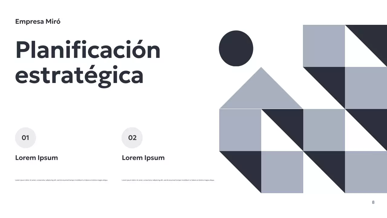 Presentación empresarial geométrica gris