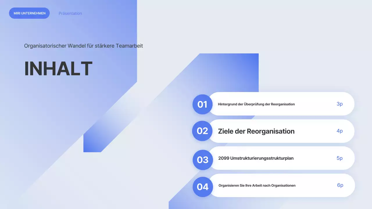 Blue Modern Umstrukturierung erklärt