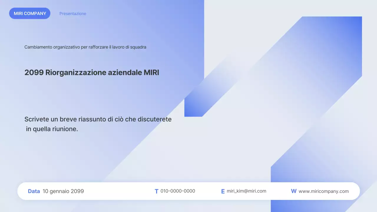La riorganizzazione Blue Modern spiegata