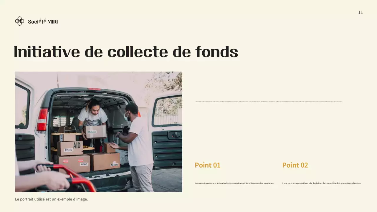 Document de collecte de fonds moderne noir