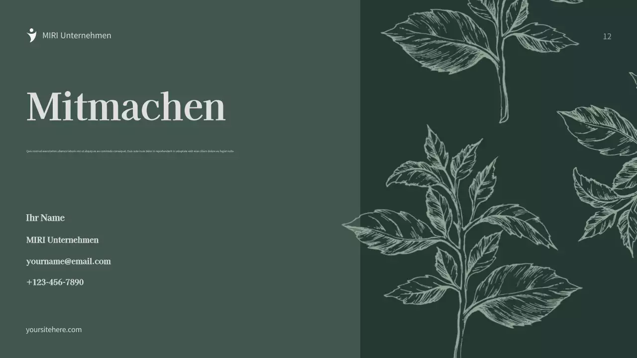 Grünes botanisches Fundraising-Dokument
