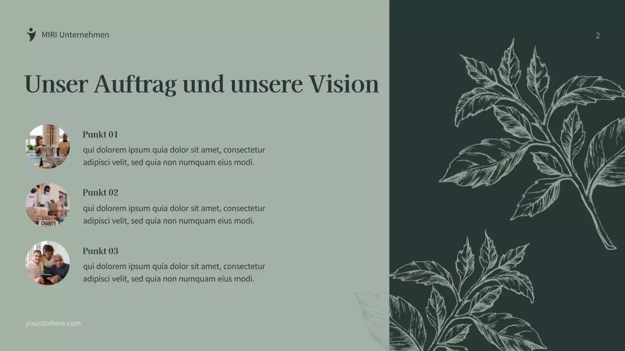 Grünes botanisches Fundraising-Dokument