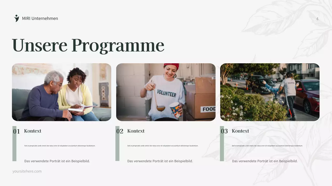 Grünes botanisches Fundraising-Dokument