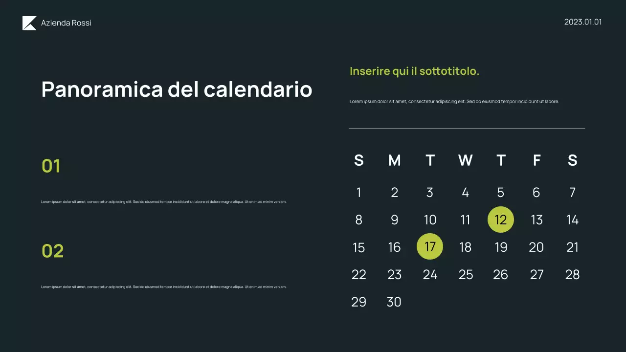 Presentazione del bilancio Neon Modern