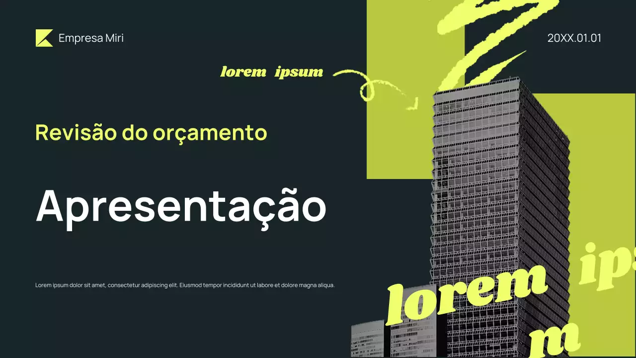Neon Modern Apresentação do orçamento