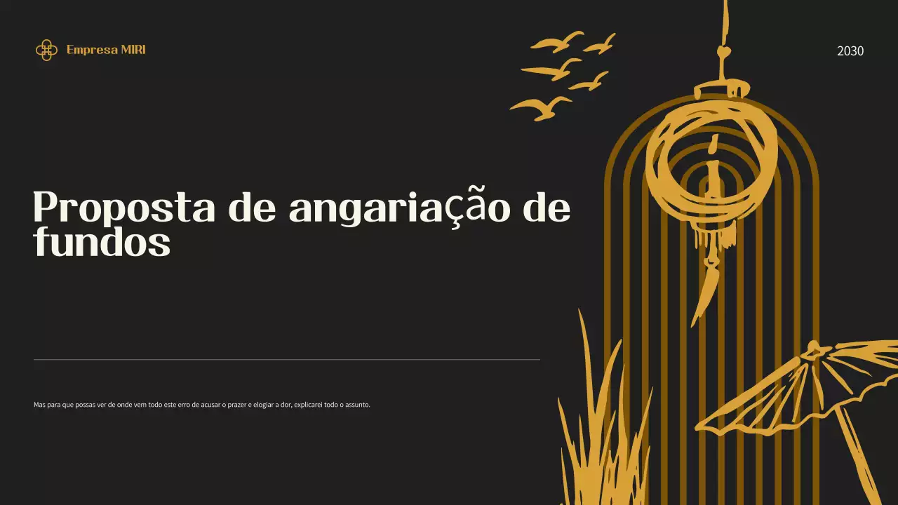 Documento de angariação de fundos preto moderno