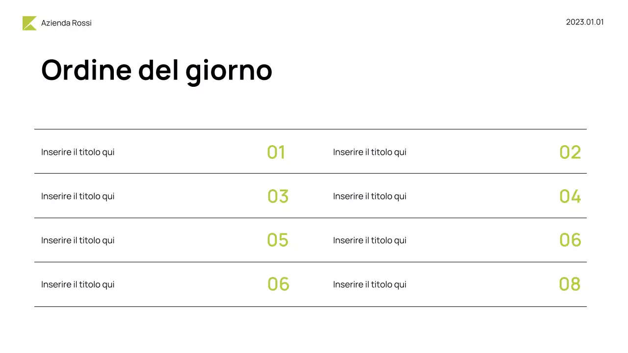 Presentazione del bilancio Neon Modern