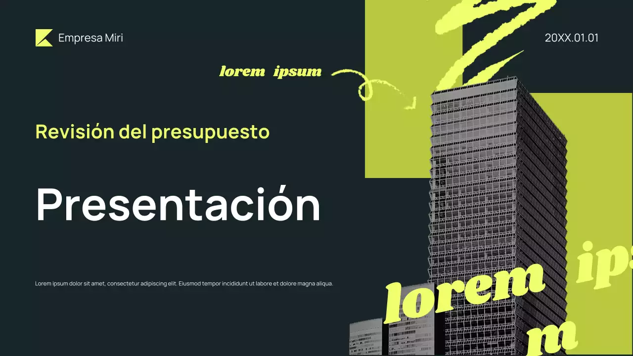 Presentación del presupuesto Neon Modern